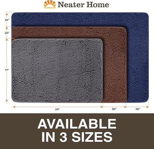 Neater Home Plush Bathroom Rugs 27x17 Thick Chenille Quick Dry Microfiber Absorbent Bath Mat, Soft Bath Rugs, Machine Washable Bathroom Floor Mat for Tub Shower Sink, Home Decor Accessories, Brown - ModernBath