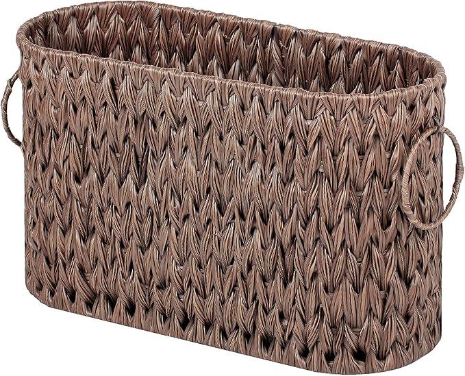 GRANNY SAYS Toilet Paper Storage, Toilet Paper Basket for Bathroom, 6 Mega Rolls Holder with Storage, Waterproof Bathroom Storage Baskets, Brown - ModernBath