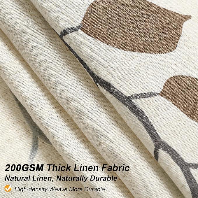 BOODII Tan Linen Shower Curtain for Bathroom Khaki Eucalyptus Leaves Shower Curtain Set with Hooks Watercolor Floral Plant Leaf for Bath Natural Waterproof Fabric Bathroom Decor, 72x72 - ModernBath