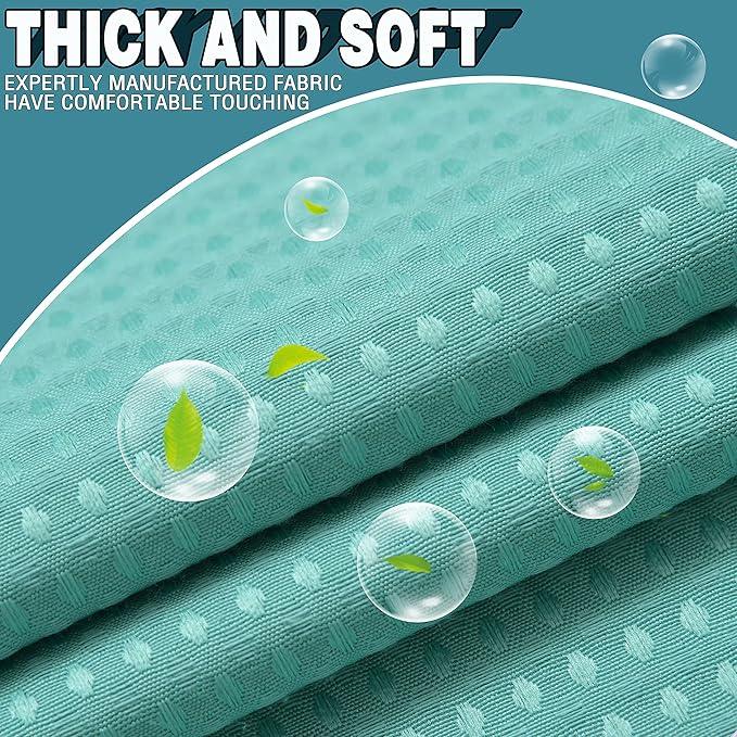 Conbo Mio No Hook Green Waffle Weave Shower Curtain with Snap in Liner Set, Hotel Luxury Shower Curtains for Bathroom with See Through Top Window, Waterproof, Washable 71W x 74H - ModernBath