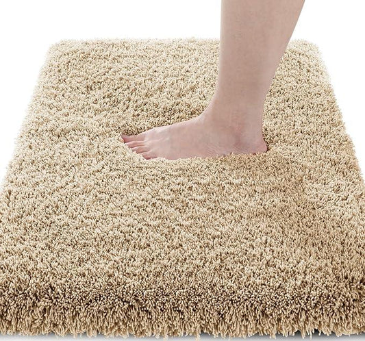 Yimobra Bath Rugs for Bathroom 44x24, Ultra Soft and Water Absorbent Bath Mats, Non Slip Plush Shower Mat Outside, Microfiber Thick Matts for Bathroom Floor/Tub, Machine Washable, Pure Beige - ModernBath