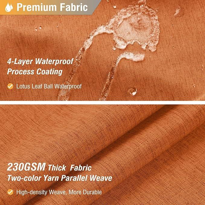 BTTN Stall Fabric Shower Curtain, 60 Inch Linen Textured Heavy Duty Small Cloth Shower Curtain Set with 10 Plastic Hooks, Narrow Simple Modern Weighted Shower Curtains for Bathroom - 60" x 72", Orange - ModernBath
