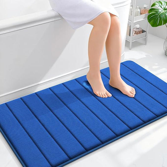 OLANLY Memory Foam Bath Mat 44x24, Super Soft Absorbent Bathroom Rugs, Quick Dry, Machine Washable Shower Floor Rugs, Bathmat Carpet, Bathroom Home Decor Accessories, Royal Blue - ModernBath