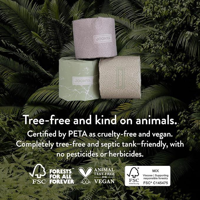Joonya Bamboo Toilet Paper | 48 Double Length Rolls (370 Sheets) | Pillowy Soft, Ultra Strong | 100% FSC Certified Bamboo - ModernBath
