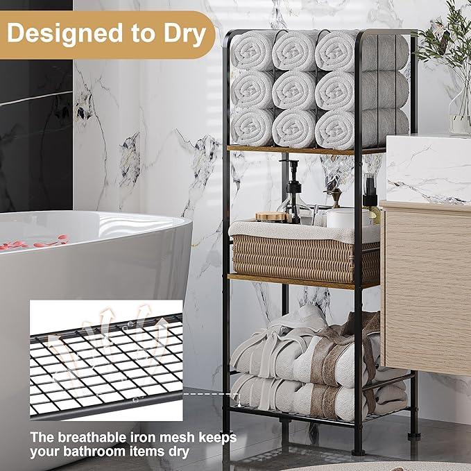 Towel Rack Free Standing 3-Tier M-Shaped Detachable Dividers, Durable Metal Towel Holder for Bathroom, Pool Towel Rack, Space-Saving Towel Storage Organizer, Modern Bath Towel Shelf Patent Pending - ModernBath