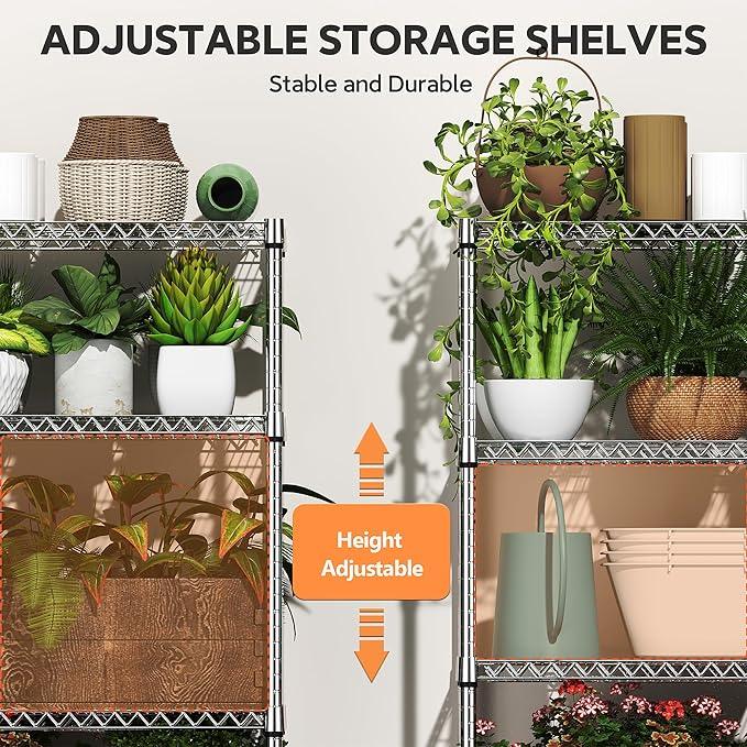 6 Tiers Storage Shelves Load 2100LBS, Metal Shelving Wire Metal Shelving Unit Shelves for Storage Adjustable Garage Shelving for Pantry Kitchen Garage Chrome 17.7" D x 47.3" W x 82.4" H - ModernBath