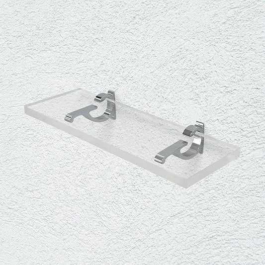 Clear Acrylic Shelves for Wall Storage, 6" W X 36" L, 3/4" Thick Wall Mounted Floating Shelves for Bedroom, Living Room, Bathroom, Kitchen -‎Easy Installation with Screws and Chrome Finish Brackets - ModernBath