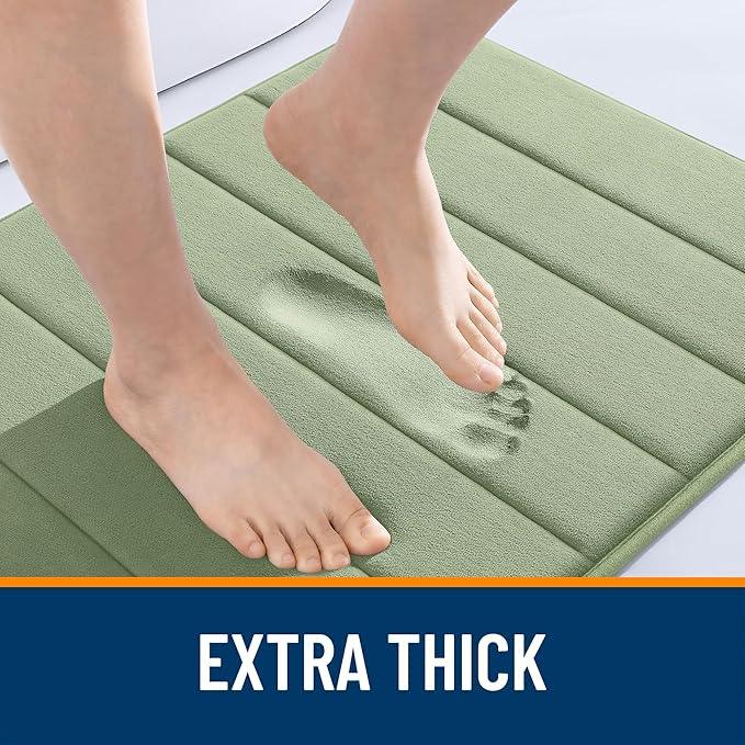 OLANLY Memory Foam Bath Mat 40x32, Super Soft Absorbent Bathroom Rugs, Quick Dry, Machine Washable Shower Floor Rugs, Bathmat Carpet, Bathroom Home Decor Accessories, Sage Green - ModernBath