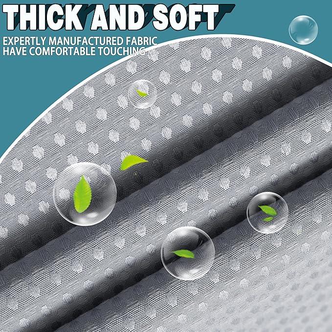 Conbo Mio Stall No Hook Waffle Weave Shower Curtain with Snap in Liner Set, Hotel Luxury Grey Shower Curtains for Bathroom with See Through Top Window, Waterproof, Washable 54W x 74H - ModernBath