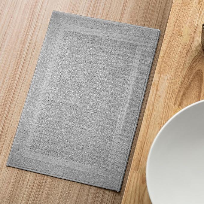 Infinitee Xclusives Premium Cotton Bath Mats for Bathroom – Pack of 2 | 34x22 Inches | Ultra Soft, Super Absorbent, Non-Slip, Machine Washable Mats (Charming Grey) [Not a Rug] - ModernBath