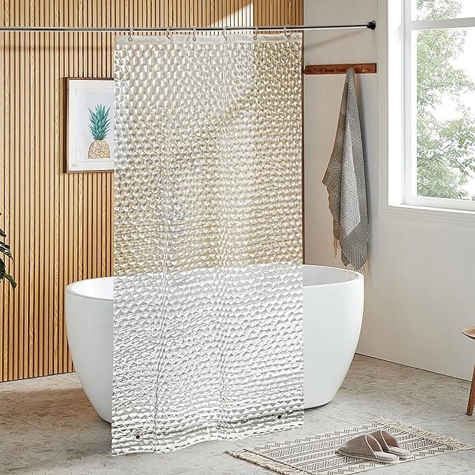 NTBAY EVA Clear Shower Curtain with Water Cube, Water-Repellent Liner with 3 Magnets for Bathroom, 36x72 Inches - ModernBath