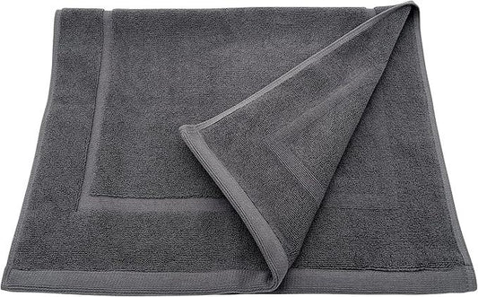 Lincoln & Palm 1-Piece Turkish Cotton Bath Mat - Soft, Plush, and Absorbent - 1000 GSM Thick Luxury Spa and Hotel Style - No Rubber Backing - Silver-Infused SILVERbac (1 Piece Bath Mat, Charcoal) - ModernBath