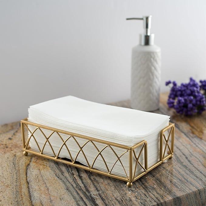 200 BloominGoods Disposable Bathroom Napkins | Single-Use Linen-Feel Guest Towels | Cloth-Like Hand Tissue Paper, White, 12" x 17", Made In USA - ModernBath