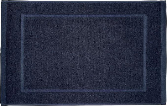 Lincoln & Palm 1-Piece Turkish Cotton Bath Mat - Soft, Plush, and Absorbent - 1000 GSM Thick Luxury Spa and Hotel Style - No Rubber Backing - Silver-Infused SILVERbac (1 Piece Bath Mat, Navy) - ModernBath