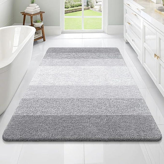 OLANLY Bathroom Rugs Mat 70x46, Extra Soft Absorbent Microfiber Bath Rugs, Rubber Backing, Quick Dry, Machine Washable Bath Mats for Bathroom Floor, Tub and Shower, Home Decor Accessories, Light Grey - ModernBath
