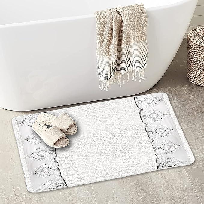 Zahari Home Monaco Modern Bathroom Rug Classic Luxury Bath Rug Contemporary Decor Beautiful Bath Shower Tub Décor Unique Design Stylish Bathroom Rug Shower Mat - ModernBath