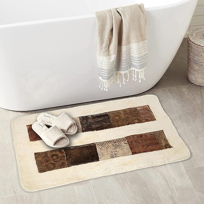 Zahari Home Zambia Animal Print Bathroom Rug Classic Luxury Bath Rug Contemporary Decor Beautiful Shower Mat Unique Design Stylish Bathroom Rug Bath Shower Tub Decor Western Country - ModernBath