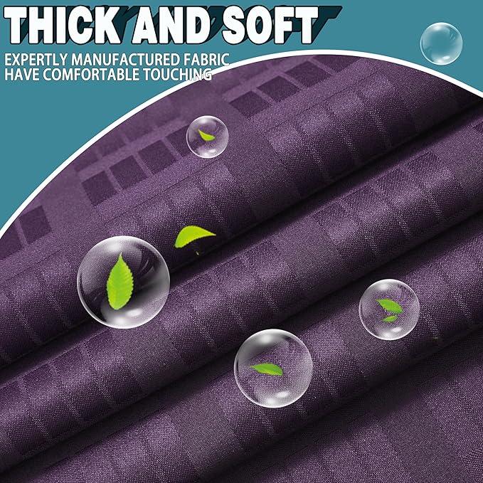 Conbo Mio Extra Wide No Hook Shower Curtain with Snap in Liner Set, 108" x 74" Hotel Luxury Purple Shower Curtains for Bathroom with See Through Top Window, Waterproof, Washable 108W x 74H - ModernBath