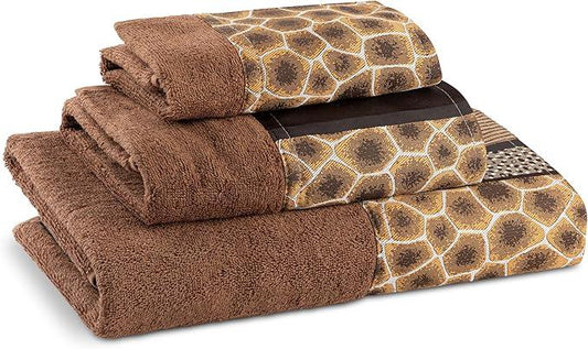 Zahari Home Safari Stripes Animal Bathroom Towel Set - 3 Piece Towel Set, Leopard and Cheetah Design with Zebra and Tiger Patterns - ModernBath