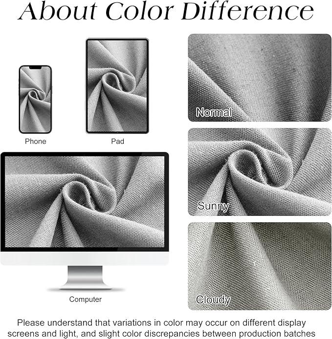 Naturoom Light Grey Linen Shower Curtain, Cloth Textured Fabric Shower Curtain Set with Hooks, Simple Elegant Modern Farmhouse Country Ultra Thick Bath Curtains for Bathroom,Water Repellent,72x84 - ModernBath