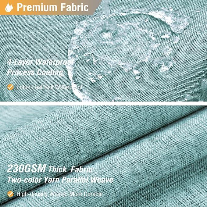 BTTN Extra Long Shower Curtain - 72x96 Inch Long Linen Textured Heavy Duty Fabric Shower Curtain Set with 12 Hooks, Turquoise Tall Simple Neutral Waterproof Cloth Shower Curtains for Bathroom - Teal - ModernBath