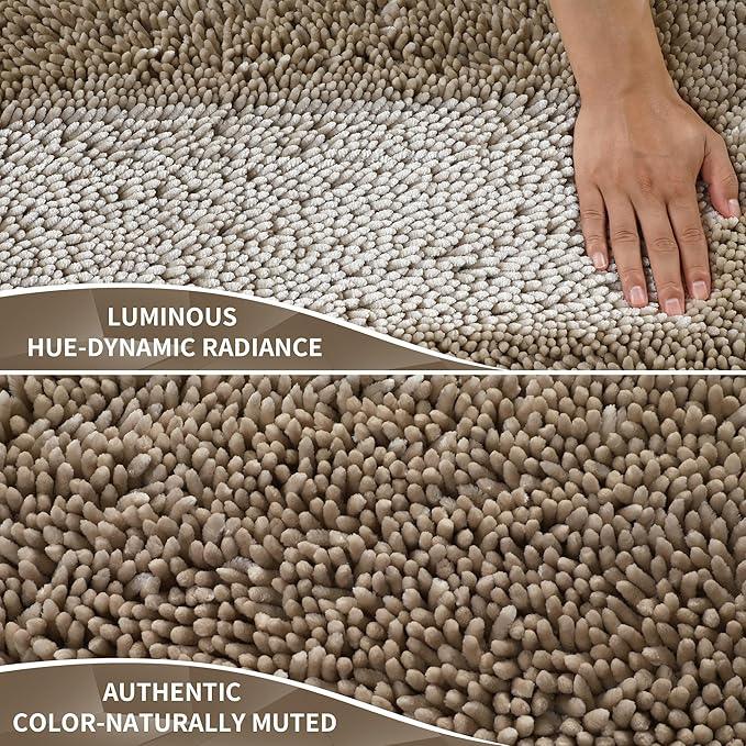 Yimobra Long Bathroom Rugs Runner 70x24 Inch, Extra Thick Soft Absorbent Chenille Bath Mat, Non Slip Machine Washable, Quick Dry Bath Rugs for Bathroom Floor, Tub and Shower, Camel - ModernBath