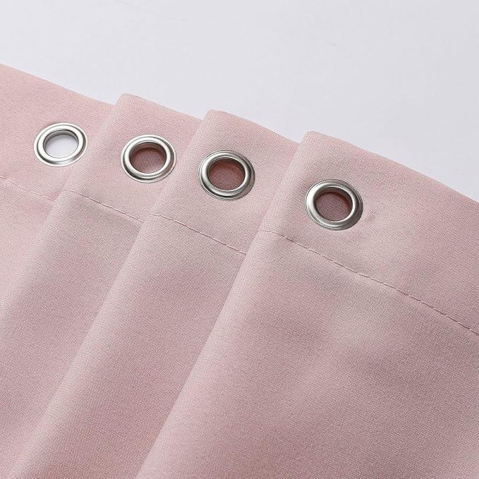 OVZME Zora 36 x 72 Inch Stall Fabric Shower Curtain - Soft Small Shower Curtain for Bathroom for Narrow Stall Size, Machine Washable Water Resistance, Hotel Style, Blush Pink - ModernBath