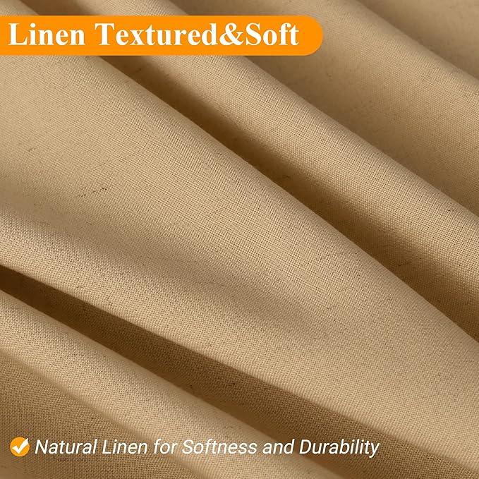 Naturoom Gold Yellow 36 Inch Shower Curtain - Stall Narrow Half Linen Ultra Thick Fabric Shower Curtain Set with Hooks, Boho Farmhouse Rustic RV Camper Bath Curtains for Bathroom, 36x72 - ModernBath