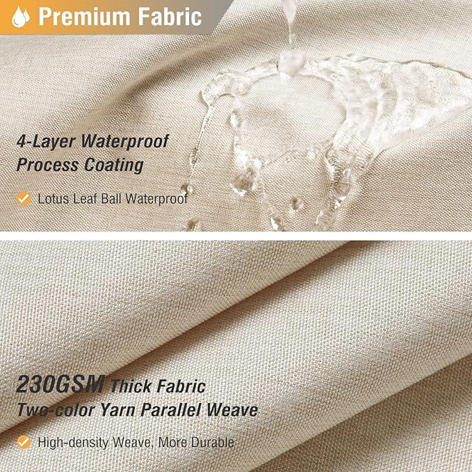 BTTN Stall Fabric Shower Curtain - 54x72 Inch Long Linen Textured Heavy Duty Shower Curtain Set with 10 Plastic Hooks, Hotel Spa Weighted Waterproof Neutral Bath Curtains for Bathroom - Cream/Beige - ModernBath