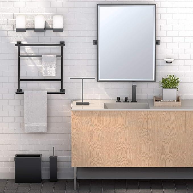Gatco 1488MX Elegant Square Toilet Brush Holder, Matte Black - ModernBath