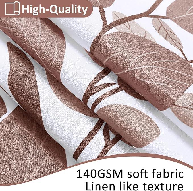BOODII Rustic Brown Shower Curtain for Bathroom Botanical Eucalyptus Nature Eucalyptus Shower Curtain Set Floral Leaves Waterproof Bathroom Bath Curtains with Hooks 72x72 - ModernBath
