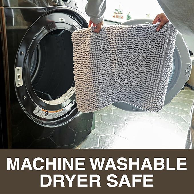 Neater Home Plush Bathroom Rugs 36x24 Thick Chenille Quick Dry Microfiber Absorbent Bath Mat, Soft Bath Rugs, Machine Washable Bathroom Floor Mat for Tub Shower Sink, Home Decor Accessories, Gray - ModernBath
