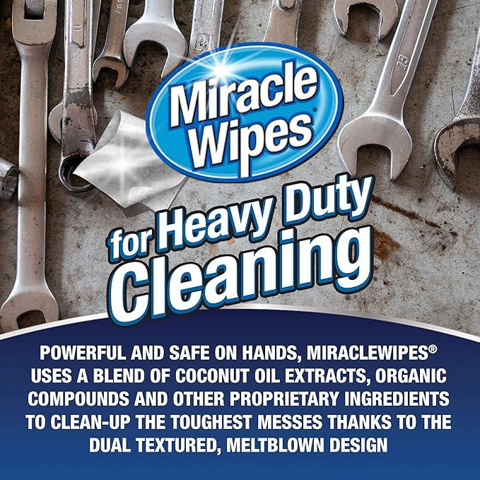 MiracleWipes for Heavy Duty Cleaning (90 Count) - All Purpose Cleaner, Kitchens, Bathrooms, Countertops, Hands, Indoors, Outdoors - Removes Grease, Grime, Crayon, Dirt & More - ModernBath