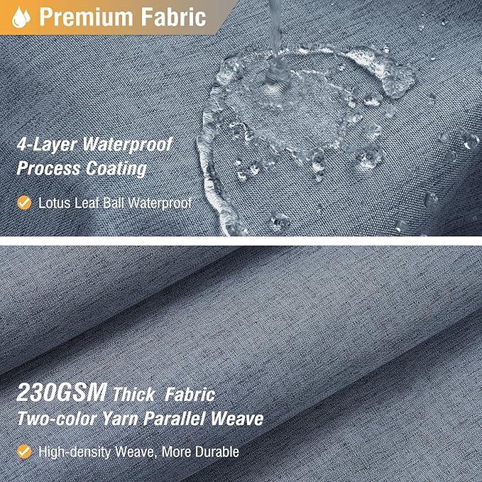 BTTN Fabric Shower Curtain, Linen Textured Heavy Duty Polyester Cloth Shower Curtain Set with Plastic Hooks, Blue Grey, 60x72 - ModernBath