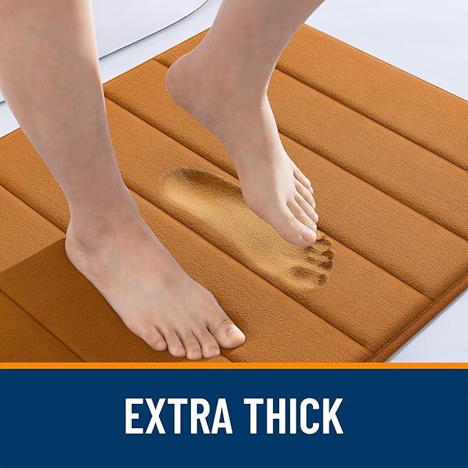 OLANLY Memory Foam Long Bathroom Rugs Runner 70x24, Super Soft Absorbent Bath Mat, Quick Dry, Machine Washable Shower Floor Rugs, Bathmat Carpet, Bathroom Home Decor Accessories, Ochre - ModernBath