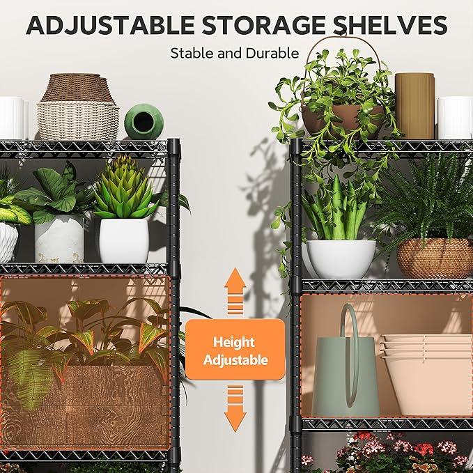 6 Tiers Storage Shelves Load 2100LBS, Metal Shelving Wire Metal Shelving Unit Shelves for Storage Adjustable Garage Shelving for Pantry Kitchen Garage Black 17.7" D x 47.3" W x 82.4" H - ModernBath