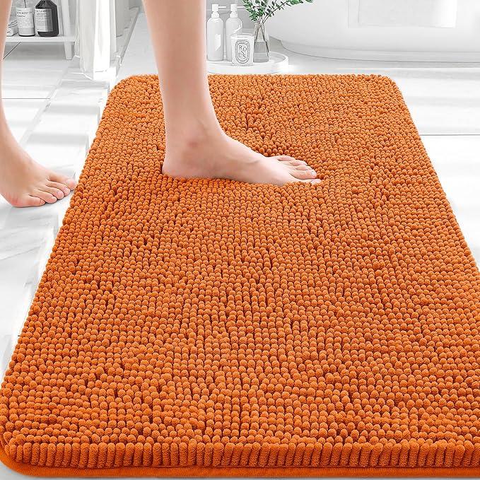 OLANLY Bathroom Rugs 30x20, Extra Soft Absorbent Chenille Bath Rugs, Rubber Backing Quick Dry, Machine Washable Bath Mats for Bathroom Floor, Tub and Shower, Home Decor Accessories, Clay - ModernBath