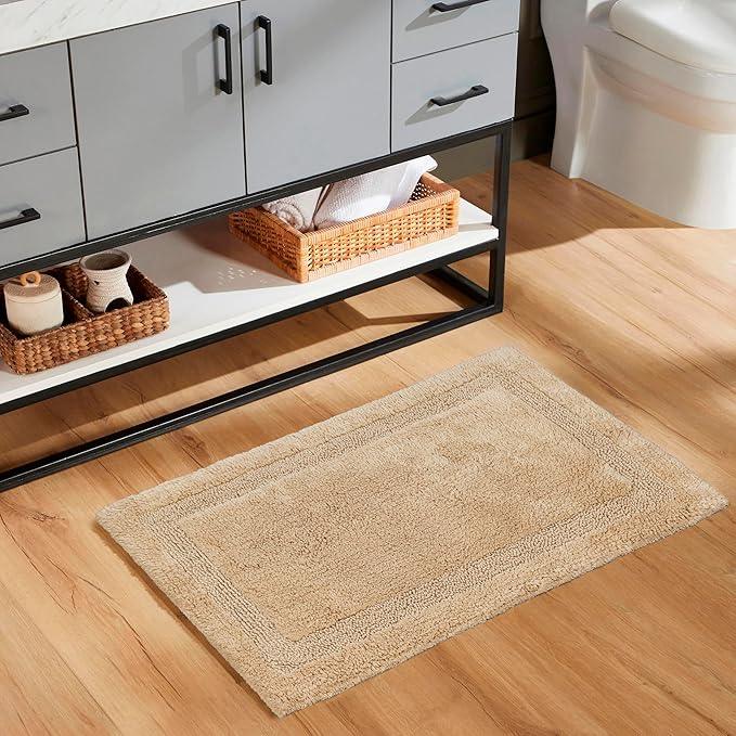 C23 Luxury Bathroom Rugs, Bath Mat - 20"x32" & 16"x24", 2200 GSM Tufted Cotton Bathroom Mat, Ultra-Absorbent Quick Dry Heavyweight Non-Slip Bathmat, Thick Soft Plush Machine Washable Bath Rug - 2 Pack - ModernBath