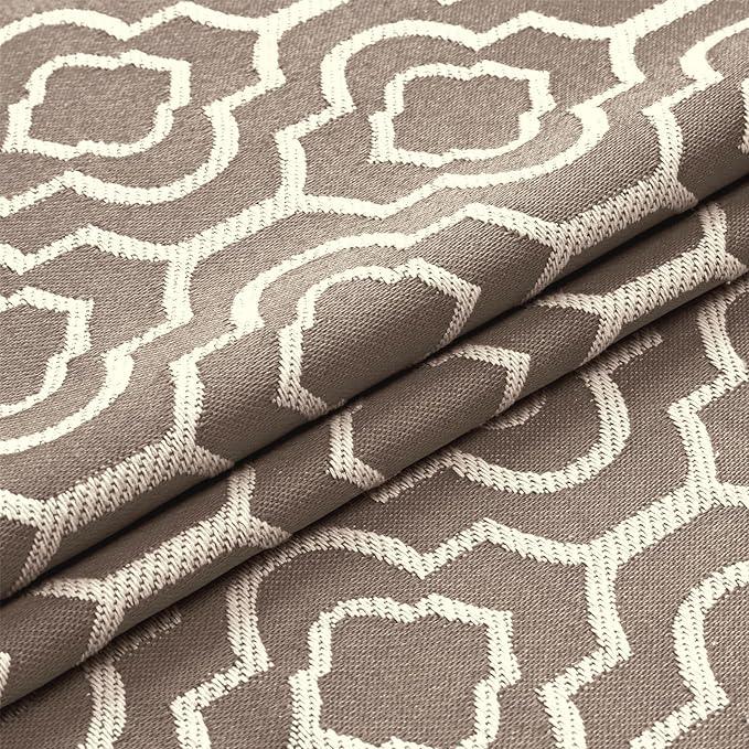 MitoVilla Taupe Boho Extra Long Shower Curtain 72 x 84, Modern Farmhouse 84 inch XL Cotton Fabric Shower Curtain Set with Hooks for Bohemia Country Bathroom Decor - ModernBath