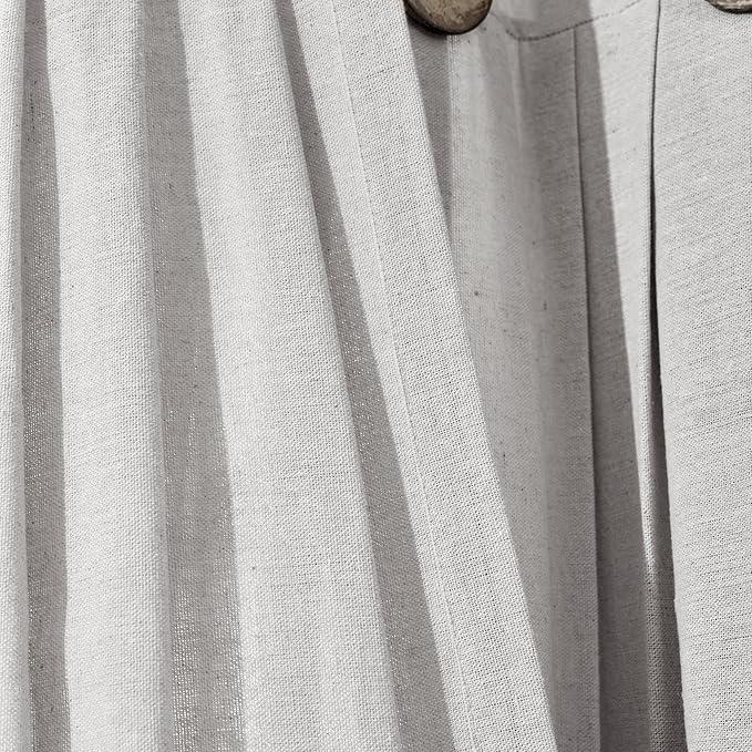 Lush Decor Linen Button Shower Curtain, 72" W x 72" L, Gray - Gray Shower Curtain Fabric - Bathroom Curtain - Farmhouse Bathroom Decor - ModernBath