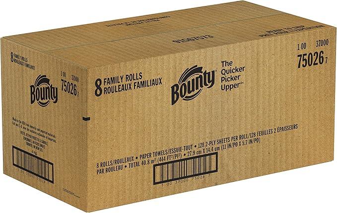 Bounty Quick Size Paper Towels, White, 8 Family Rolls - ModernBath