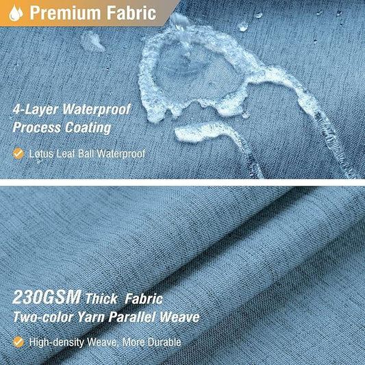 BTTN Extra Long Shower Curtain - 84 Inch Blue Linen Textured Heavy Duty Fabric Shower Curtain Set with 12 Hooks, Tall Luxury Simple Waterproof Cloth Shower Curtains for Bathroom, 72x84, Moonlight Blue - ModernBath