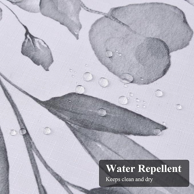 BOODII Grey Plant Watercolor Shower Curtains 72 inches Long Floral Leaf Shower Curtain for Bathroom Botanical Leaves Grey Eucalyptus Curtain Jungle Bathroom Decor 72x72 - ModernBath