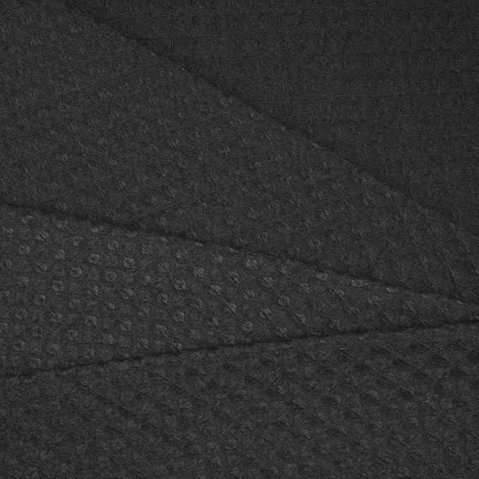 River Dream Black Fabric Shower Curtain Set, Cotton Blend, Waffle Weave, with Snap in Replacement Liner，54 x 80 inches - ModernBath