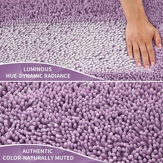 Yimobra Large Bathroom Rug Non Slip 36x24 Inch, Extra Thick Soft Absorbent Chenille Bath Mat, Machine Washable Quick Dry Bath Rugs for Bathroom Floor, Tub and Shower, Home Decor Accessories, Lilac - ModernBath