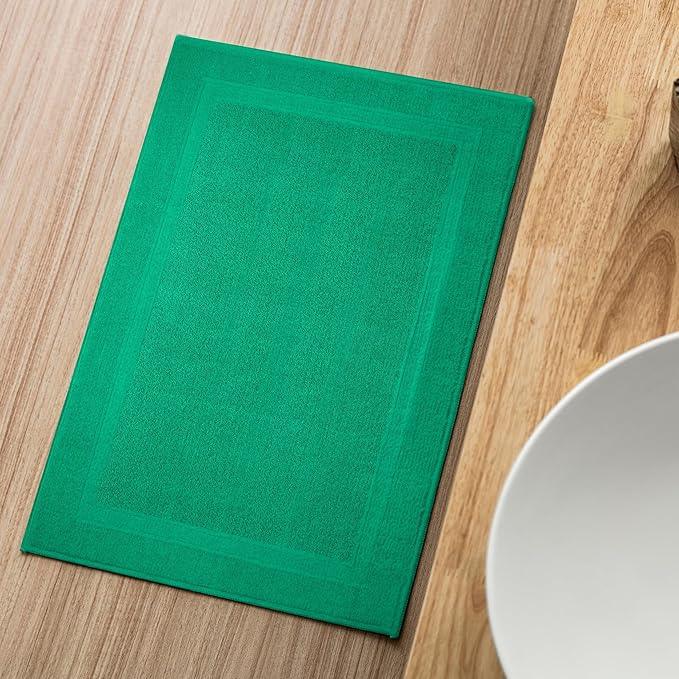 Infinitee Xclusives Premium Cotton Bath Mats for Bathroom – Pack of 2 | 34x22 Inches | Ultra Soft, Super Absorbent, Non-Slip, Machine Washable Mats (Vivid Green) [Not a Rug] - ModernBath