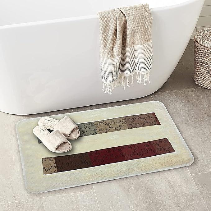 Zahari Home Miramar Bathroom Rug Luxury Bath Rug Washable Beautiful Shower Mat Unique Design Stylish Multi Color Bath Bath Rug Shower Tub Decor - ModernBath