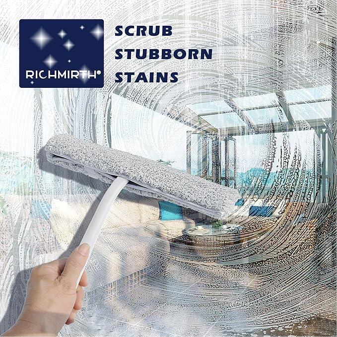 12 Inch Silicone Shower Squeegee for Glass Doors with Hook – Streak-Free Window Cleaner for Bathroom, Mirror, Tile & Car, No Scratch Squeegee with Metal Core - ModernBath