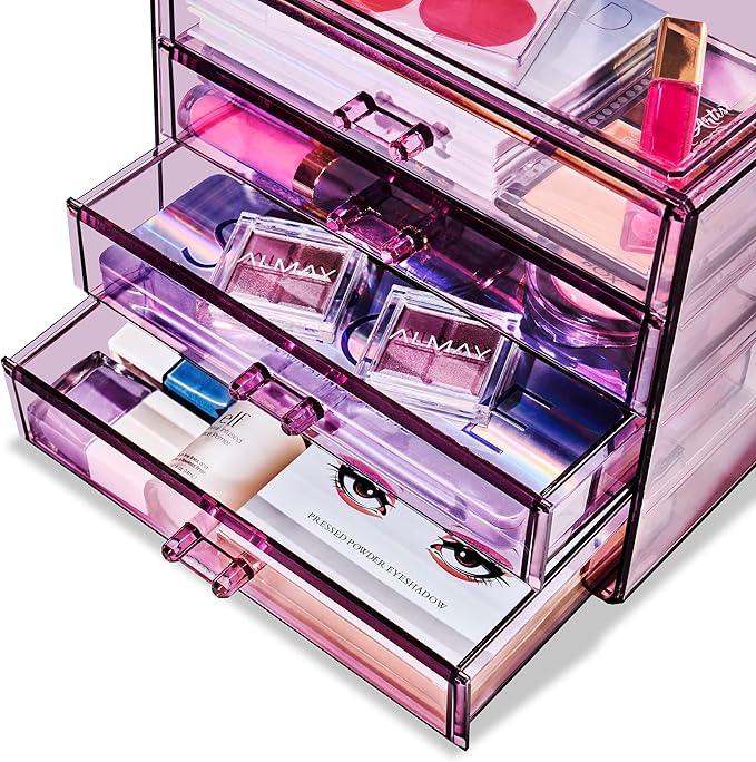 Sorbus Makeup Organizer - 4 Drawer Acrylic Make Up Organizers and Storage for Cosmetics, Jewelry, Beauty Supplies, Clear Makeup Organizer for Vanity, Girl's Room, College Dorm, Counter, Bathroom Sink - ModernBath