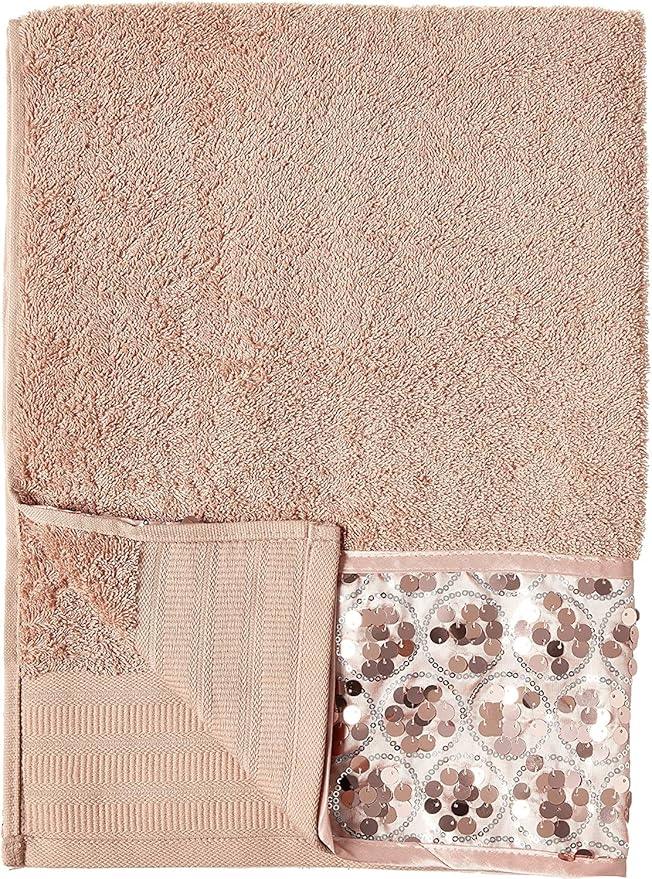 Zahari Home Sinatra Modern Bathroom Towel Set 3 Piece Towel Blush Bath Towel, Hand Towel and Wash Towel Luxury Contemporary Bling Blush Bath Towel Sets Soft Plush and Highly Absorbent - ModernBath